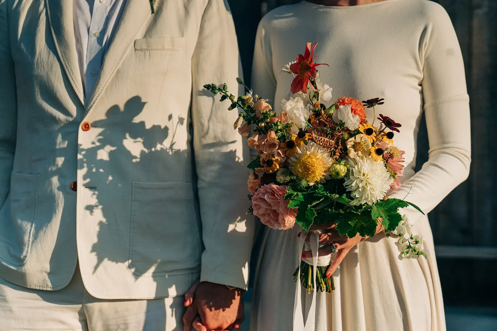 Wedding event florals at an Orcas Island winery