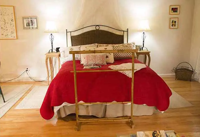 Queen feather bed in the cottage